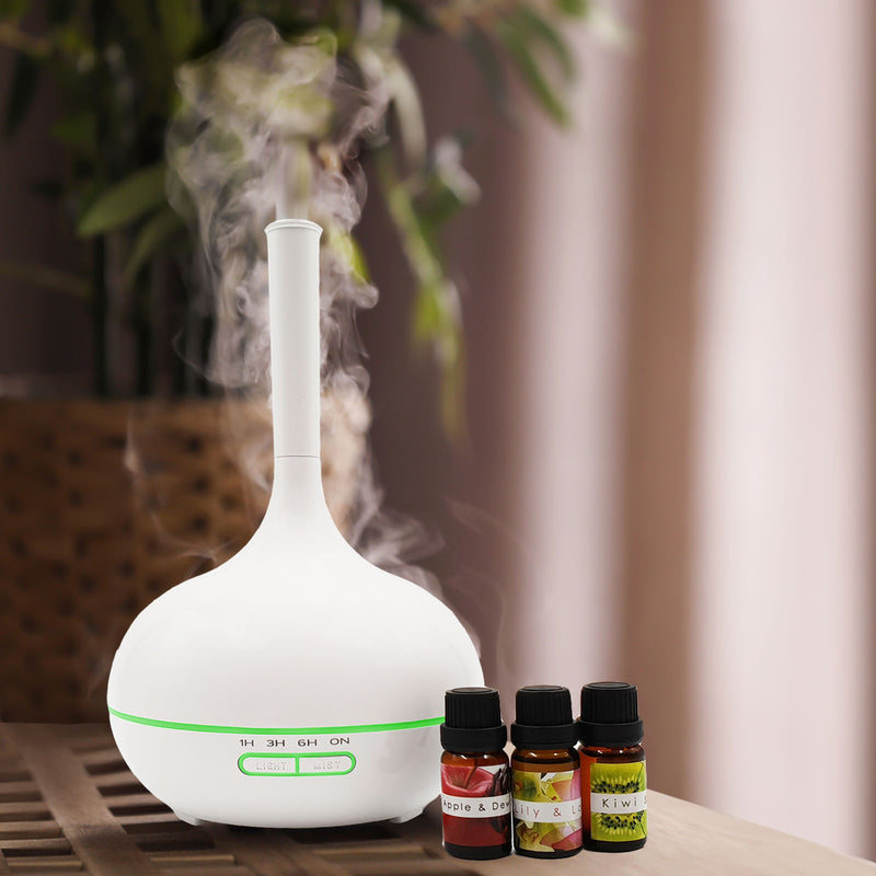 Milano Supreme Ultrasonic 400ml Aromatherapy Humidifier Diffuser LED with 3 Oils