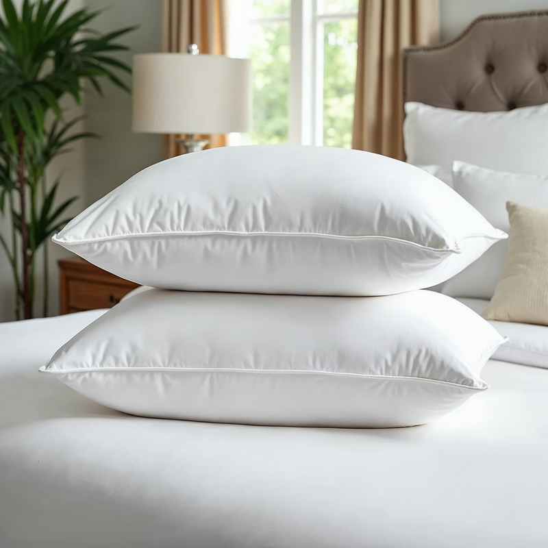 Royal Comfort Duck Feather Down Pillows 50 x 75cm Set Hotel Quality