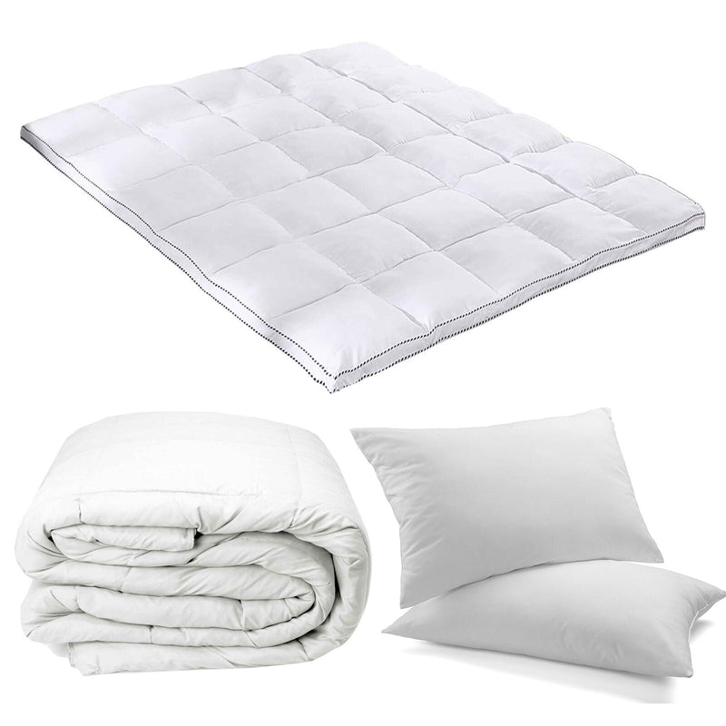 Royal Comfort Bedding Essentials Bed In Bag 1 x Quilt 1 x Topper 2 x Pillows Set