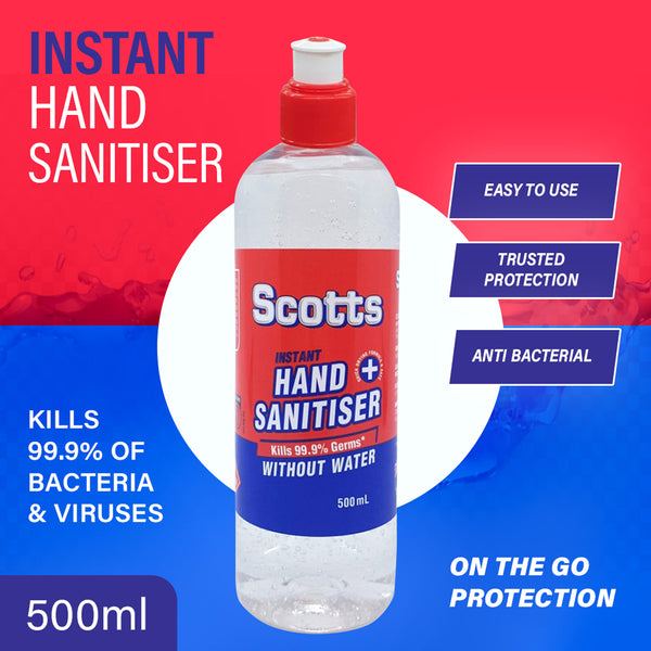 1 Bottle x 500ml Scotts Instant Hand Sanitiser Alcohol-Based Australian Made