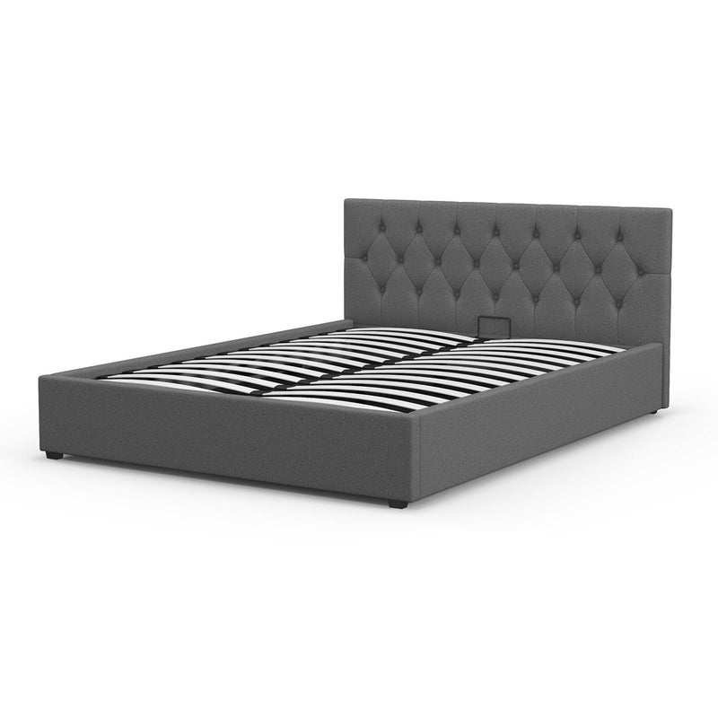 Milano Capri Luxury Gas Lift Bed Frame Base And Headboard With Storage