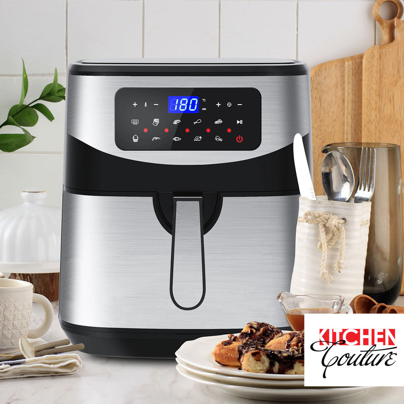 Kitchen Couture 12 Litre Air Fryer Multifunctional LCD One Touch Display Silver