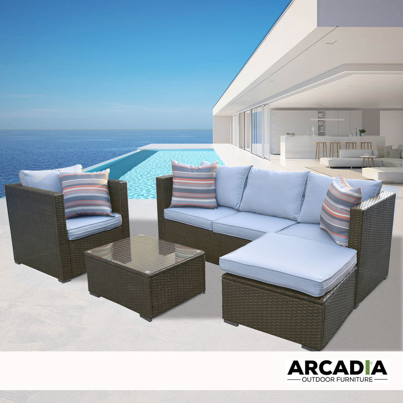 Arcadia Furniture Outdoor Rattan Sofa Lounge Set Home Garden Patio