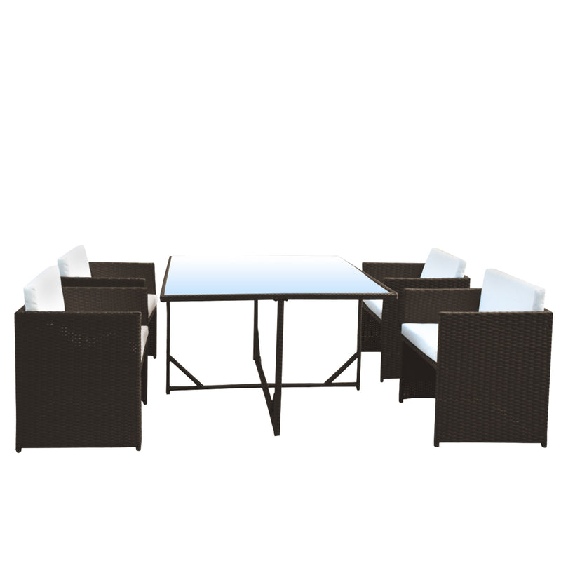 Arcadia Furniture 5 Piece Outdoor Dining Table Set Rattan Table Chairs Garden