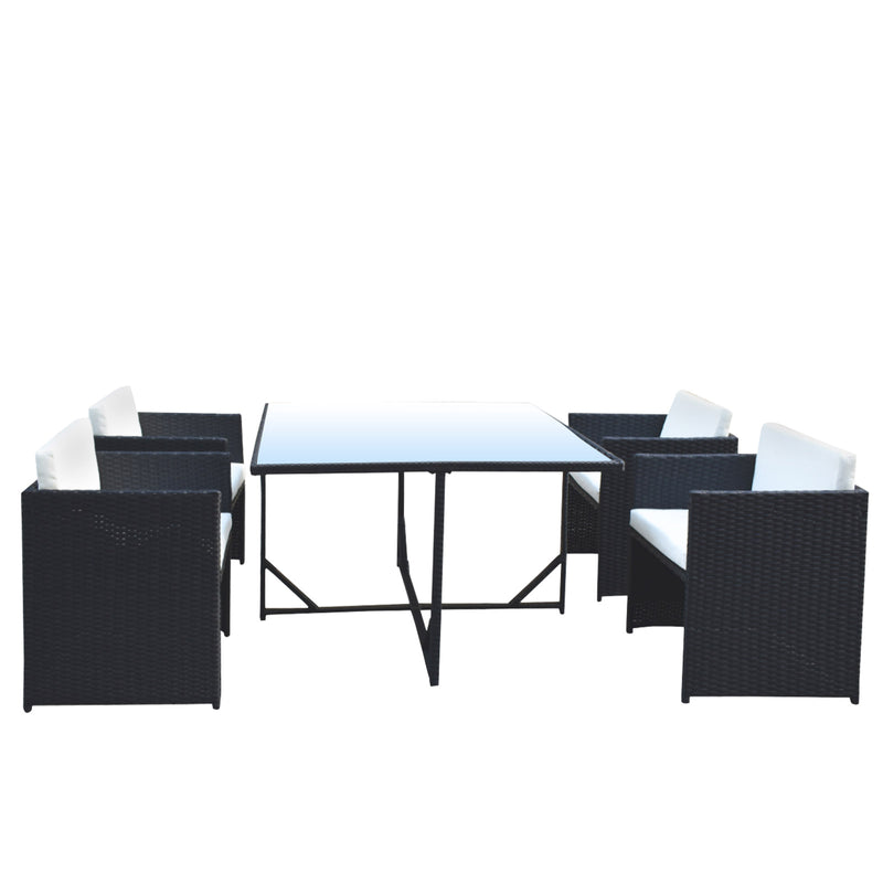 Arcadia Furniture 5 Piece Outdoor Dining Table Set Rattan Table Chairs Garden