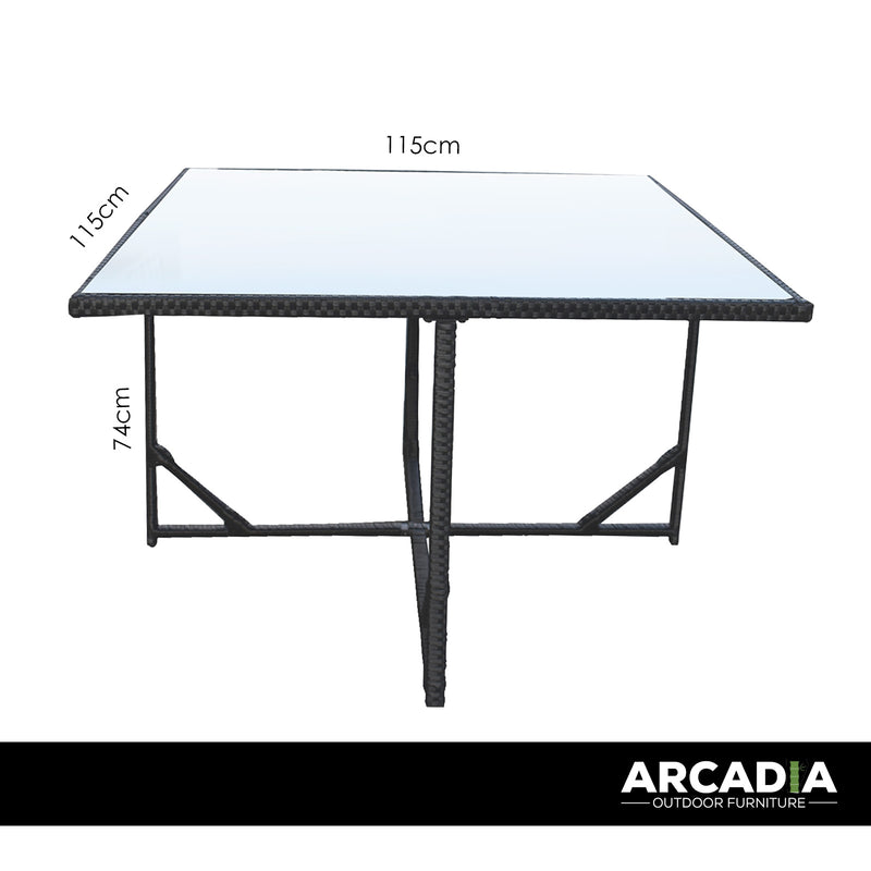 Arcadia Furniture 5 Piece Outdoor Dining Table Set Rattan Table Chairs Garden