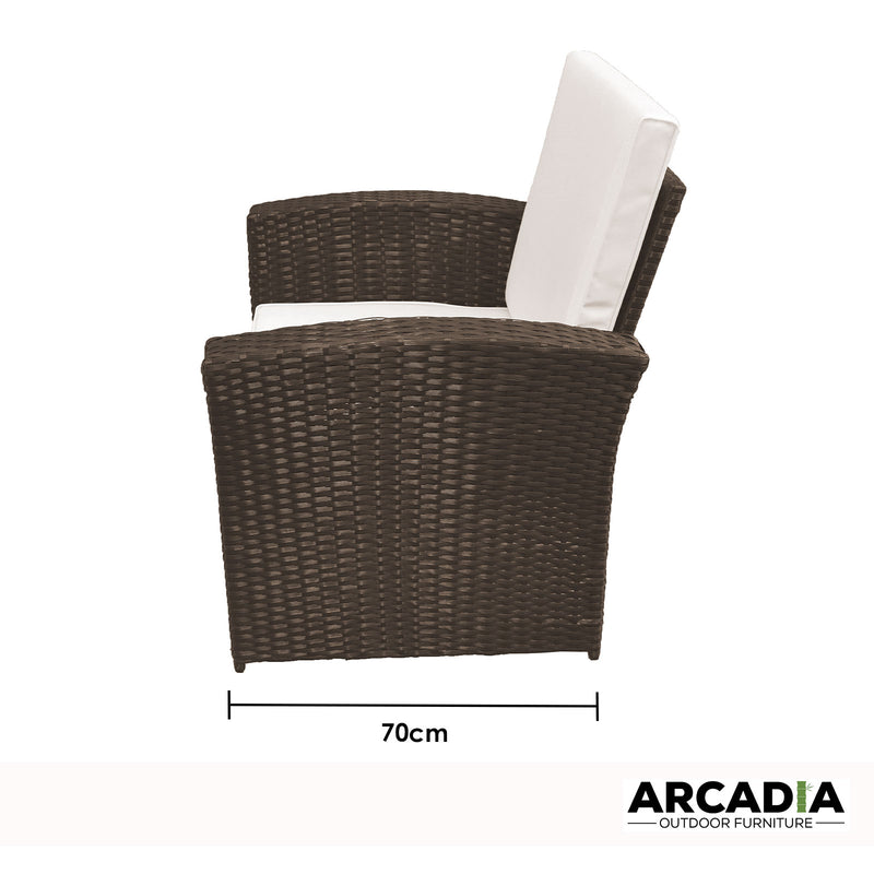 Arcadia Furniture Outdoor 4 Piece Sofa Lounge Set Wicker Rattan Garden