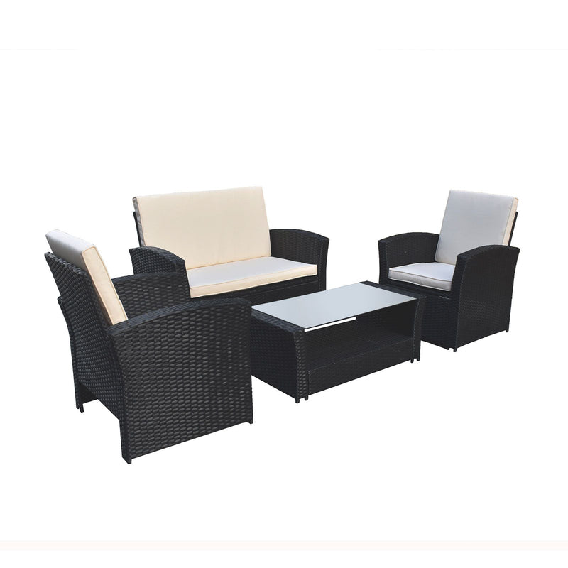 Arcadia Furniture Outdoor 4 Piece Sofa Lounge Set Wicker Rattan Garden