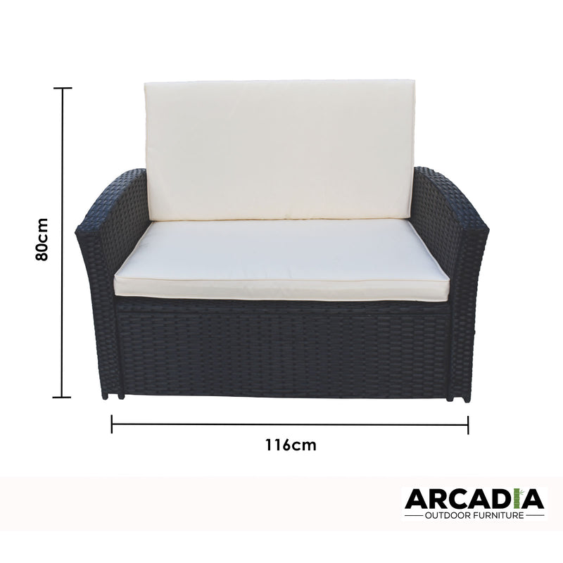 Arcadia Furniture Outdoor 4 Piece Sofa Lounge Set Wicker Rattan Garden