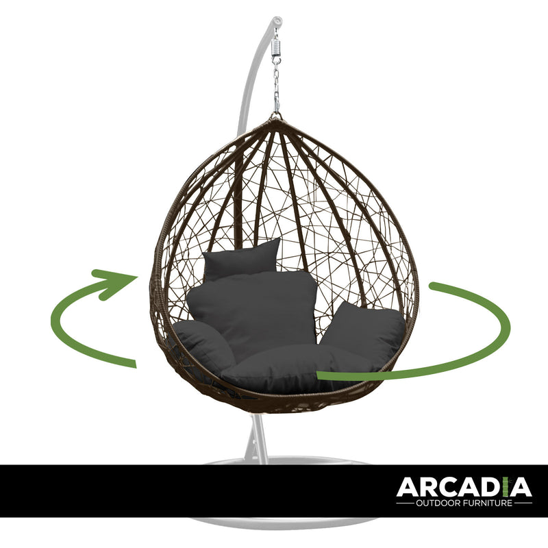 Arcadia Furniture Rocking Egg Chair Outdoor Wicker Rattan Patio Garden Tear Drop