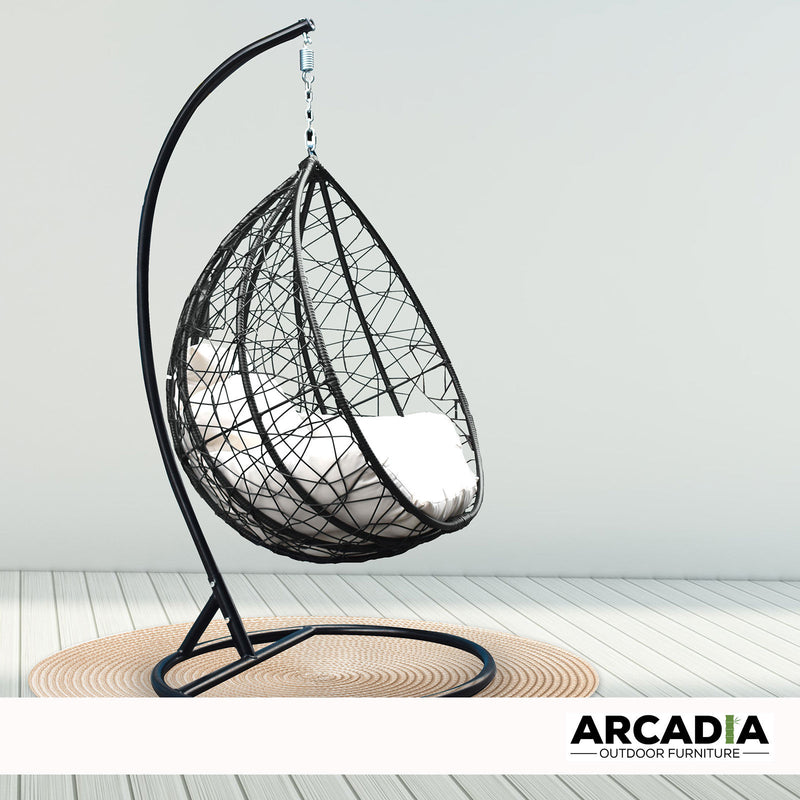 Arcadia Furniture Rocking Egg Chair Outdoor Wicker Rattan Patio Garden Tear Drop