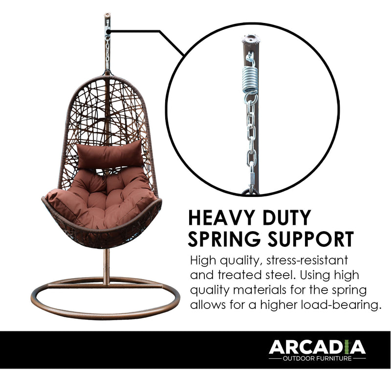 Arcadia Furniture Hanging Basket Egg Chair Outdoor Wicker Rattan Patio Garden