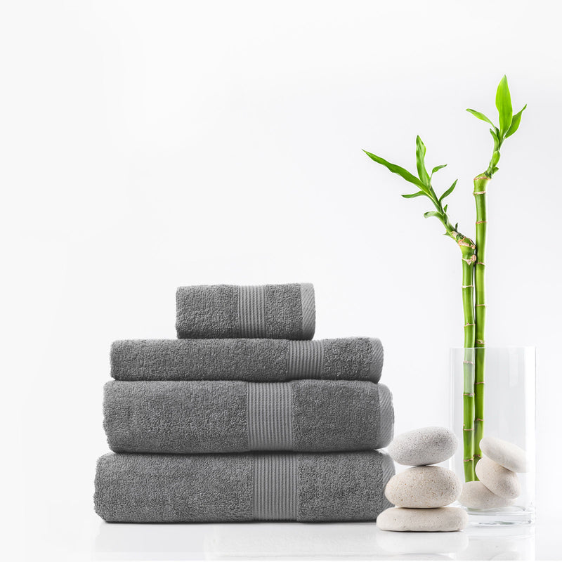 Royal Comfort 4 Piece Cotton Bamboo Towel Set 450GSM Luxurious Absorbent Plush