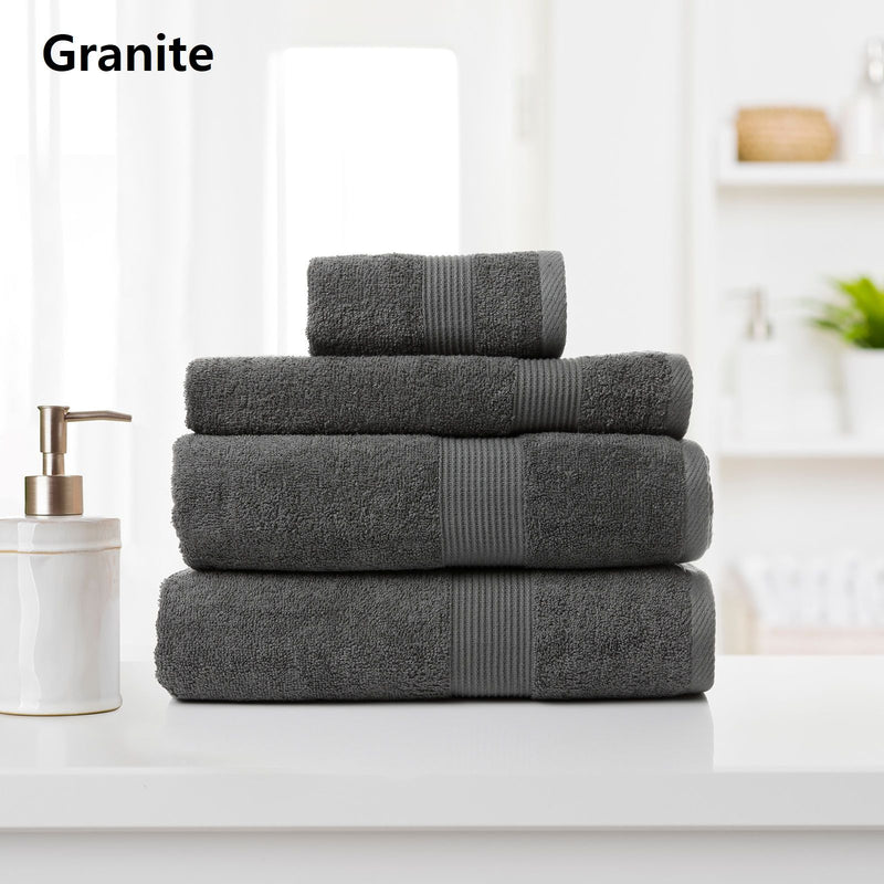 Royal Comfort 4 Piece Cotton Bamboo Towel Set 450GSM Luxurious Absorbent Plush