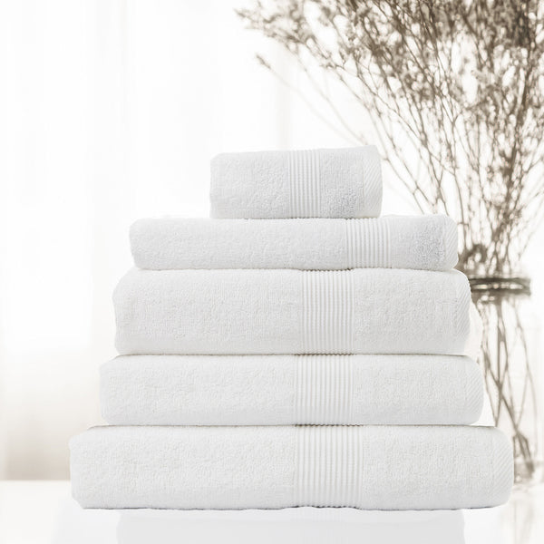 Royal Comfort 5 Piece Cotton Bamboo Towel Set 450GSM Luxurious Absorbent Plush