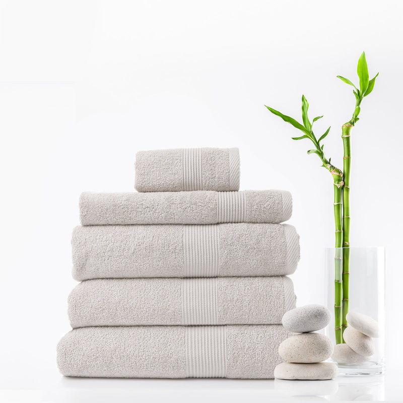 Royal Comfort 5 Piece Cotton Bamboo Towel Set 450GSM Luxurious Absorbent Plush