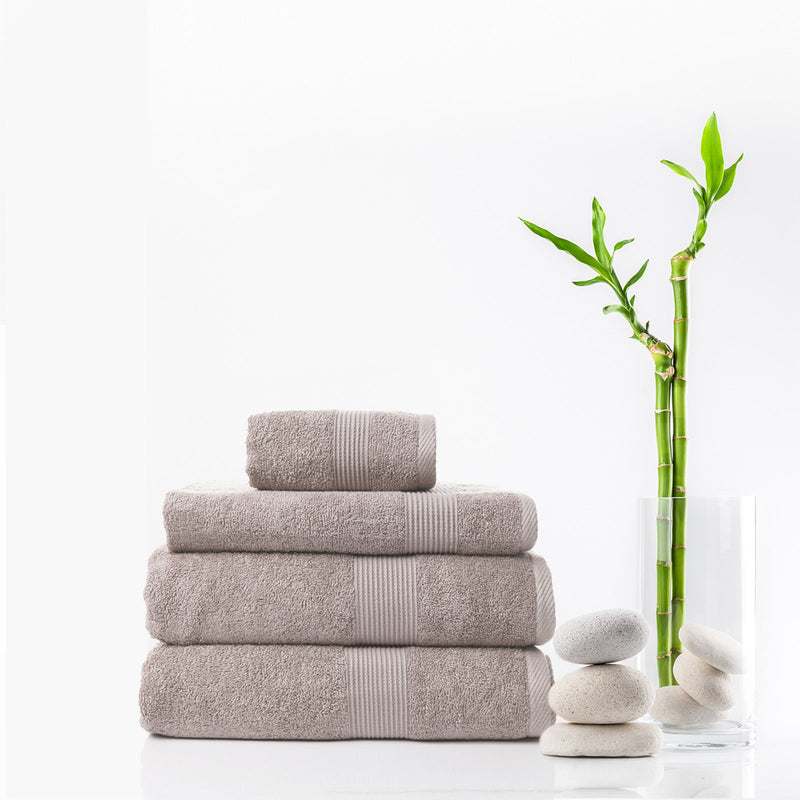 Royal Comfort 4 Piece Cotton Bamboo Towel Set 450GSM Luxurious Absorbent Plush