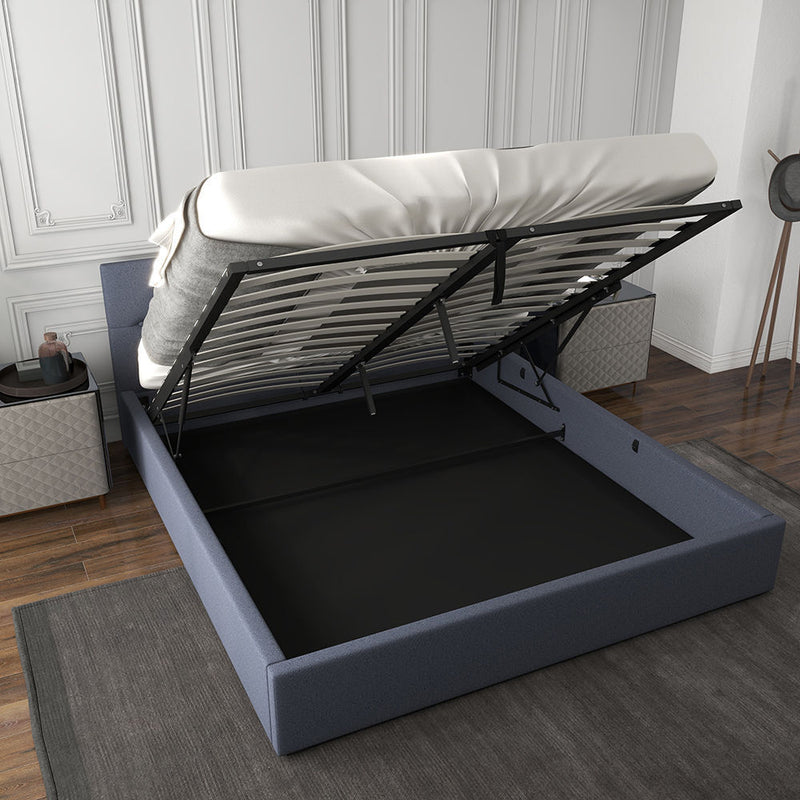 Milano Capri Luxury Gas Lift Bed Frame Base And Headboard With Storage