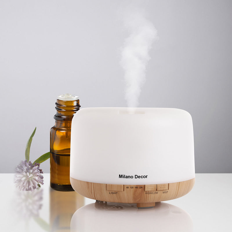 Milano Decor Mood Light Diffuser Ultrasonic Humidifier With 3 Pack Oils