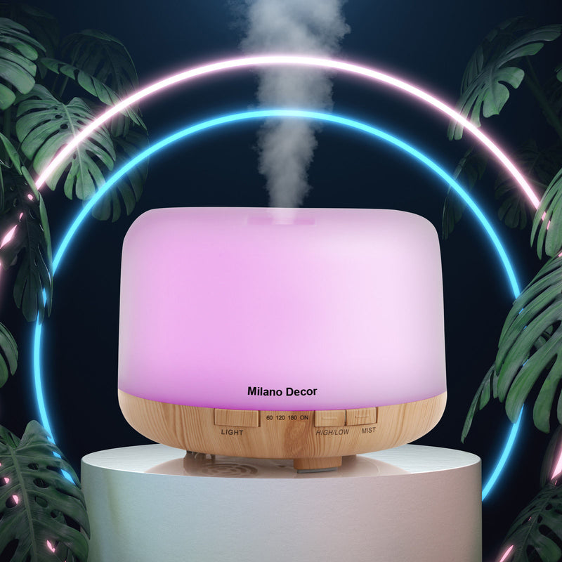 Milano Decor Mood Light Diffuser Ultrasonic Humidifier With 3 Pack Oils