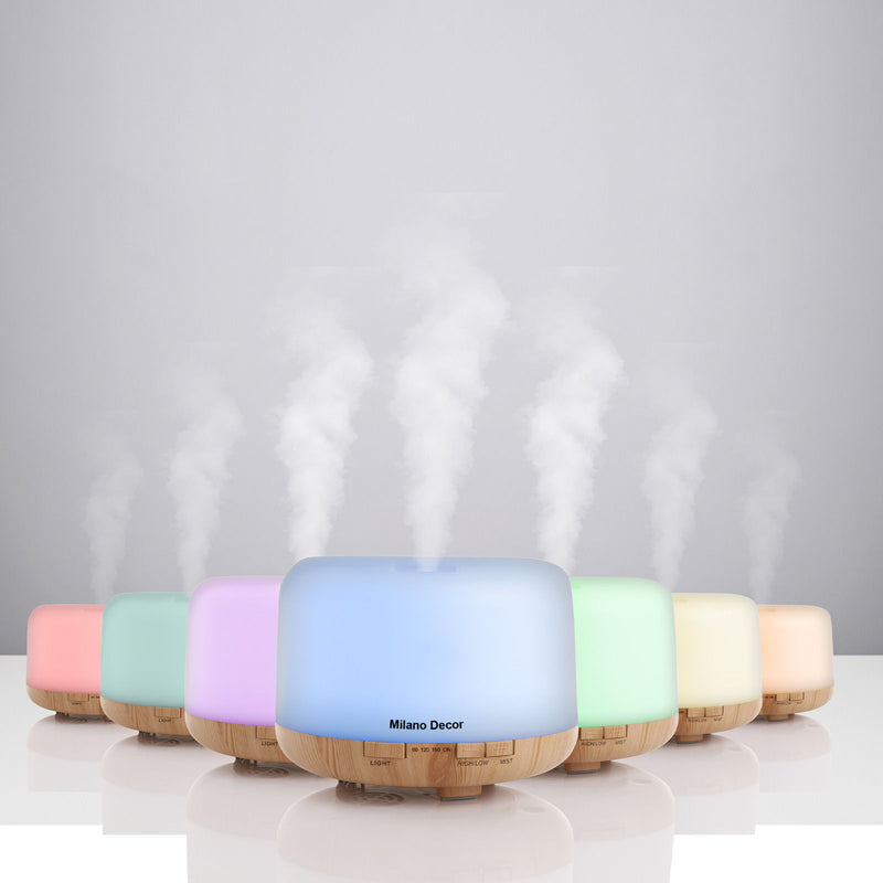 Milano Decor Mood Light Diffuser Ultrasonic Humidifier With 3 Pack Oils