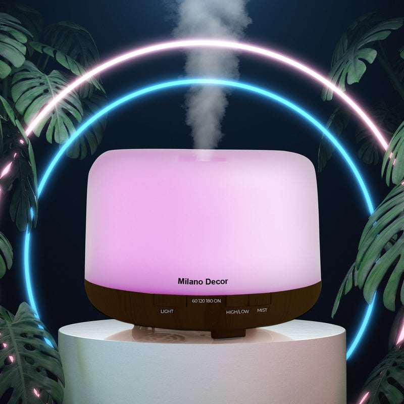 Milano Decor Mood Light Diffuser Ultrasonic Humidifier With 3 Pack Oils