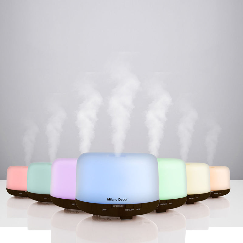 Milano Decor Mood Light Diffuser Ultrasonic Humidifier With 3 Pack Oils