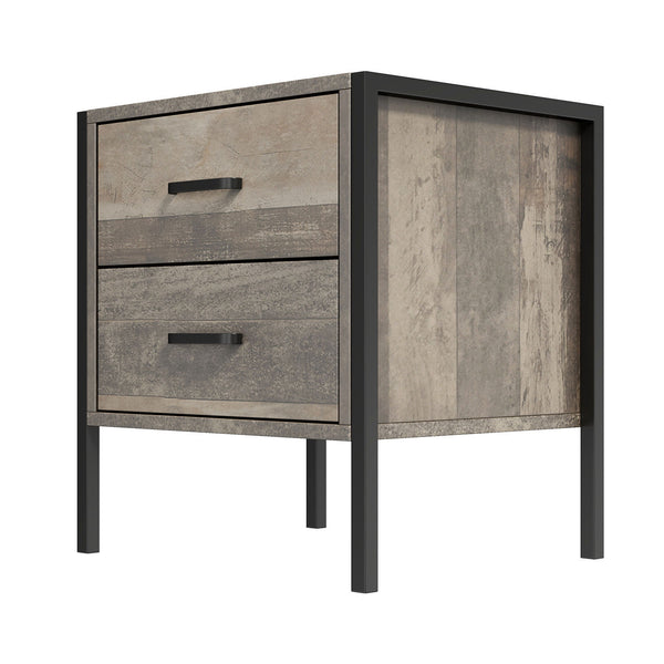 Milano Decor Bedside Table Palm Beach Drawers Nightstand Unit Cabinet Storage