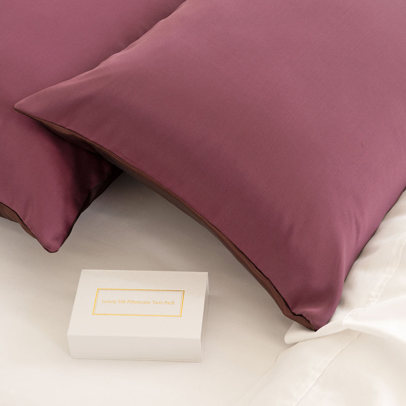 Royal Comfort Mulberry Soft Silk Hypoallergenic Pillowcase Twin Pack