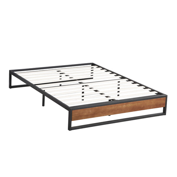 Milano Decor Sorrento Metal Wood Bed Frame Mattress Base Platform Modern