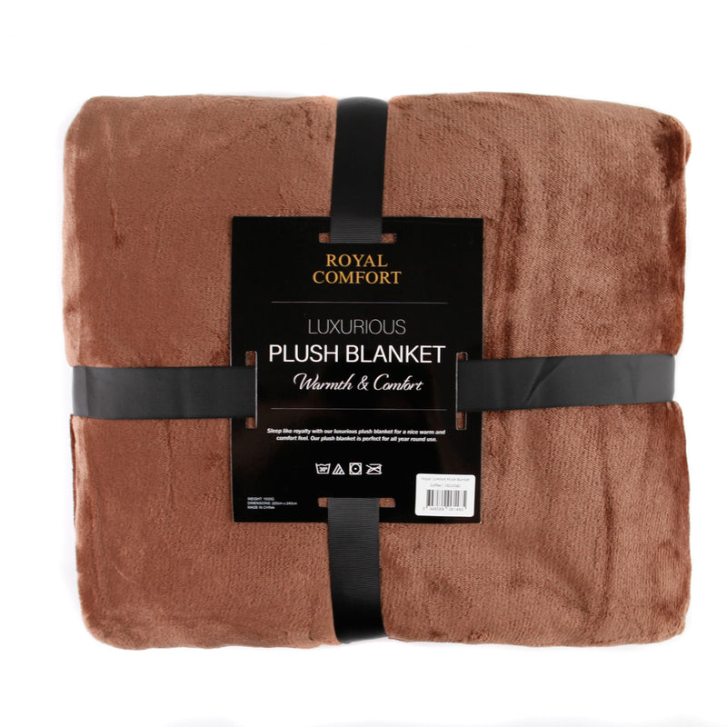 Royal Comfort Plush Blanket Throw Warm Soft Super Soft Large 220cm x 240cm