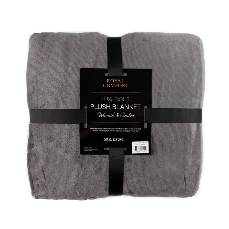 Royal Comfort Plush Blanket Throw Warm Soft Super Soft Large 220cm x 240cm