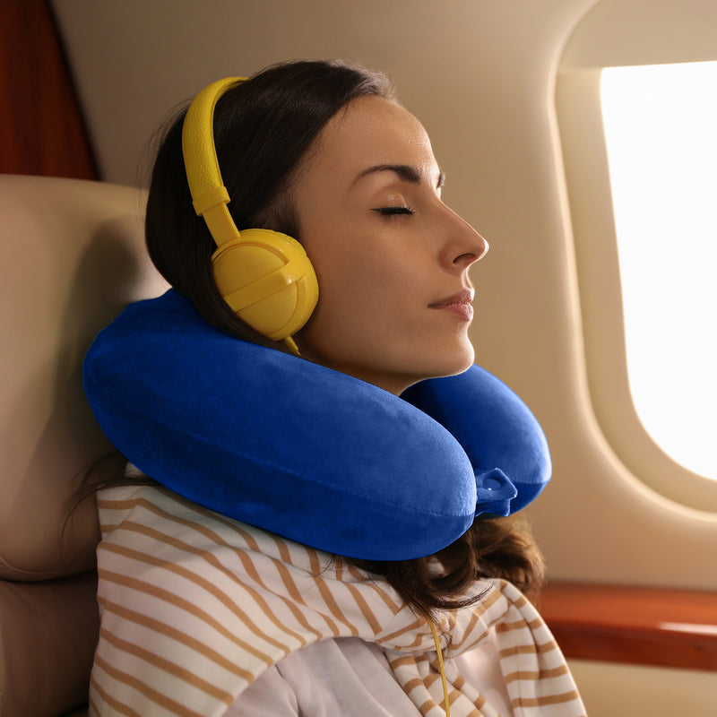 Milano Decor Memory Foam Travel Neck Pillow With Clip Cushion Support Soft