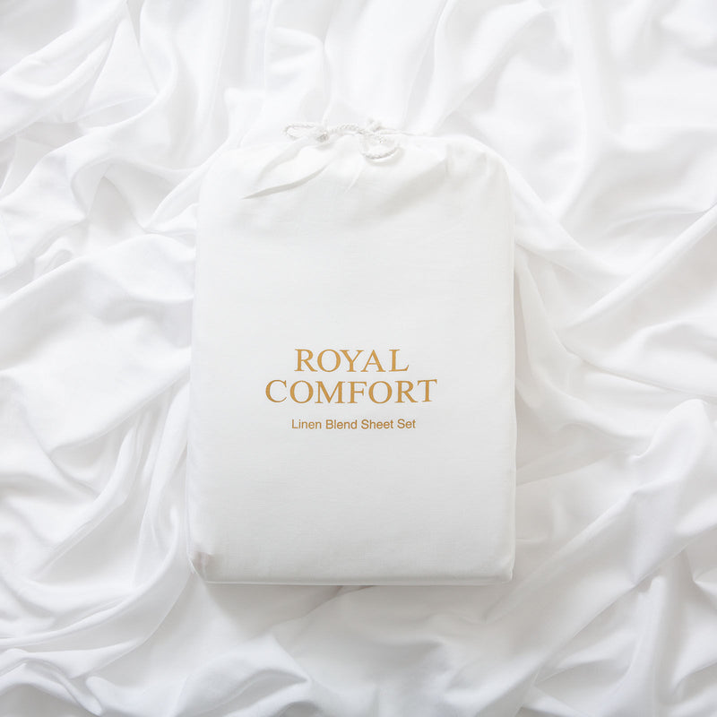 Royal Comfort Flax Linen Blend Sheet Set Bedding Luxury Breathable Ultra Soft