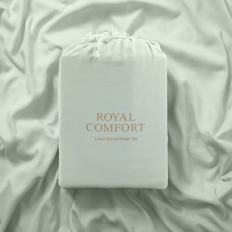 Royal Comfort Flax Linen Blend Sheet Set Bedding Luxury Breathable Ultra Soft