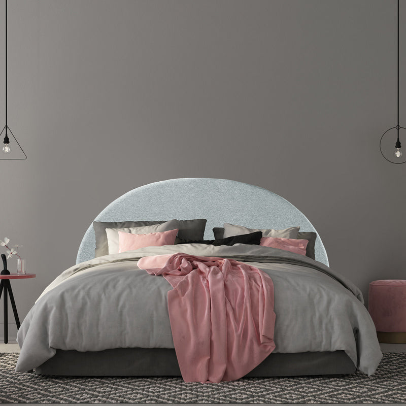 Milano Decor Barcelona Curved Light Grey Bed Head Headboard Bedhead Upholstered