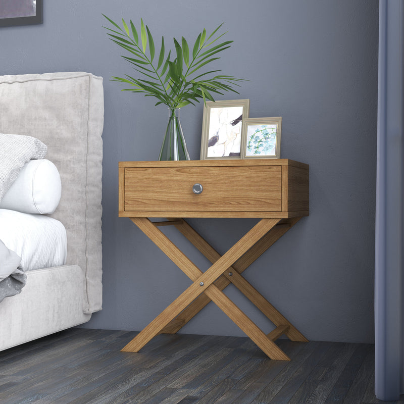 Milano Decor Bedside Table Surry Hills Oak Storage Cabinet Bedroom