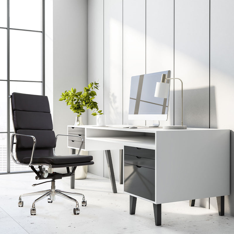 Milano Premium Office Executive Computer Chair PU Leather Steel Chrome