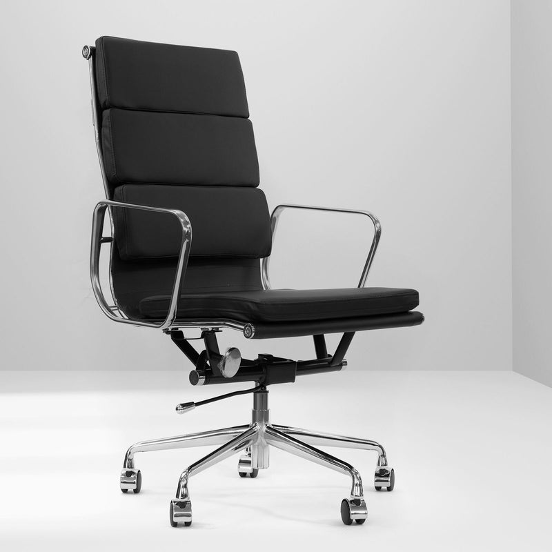 Milano Premium Office Executive Computer Chair PU Leather Steel Chrome