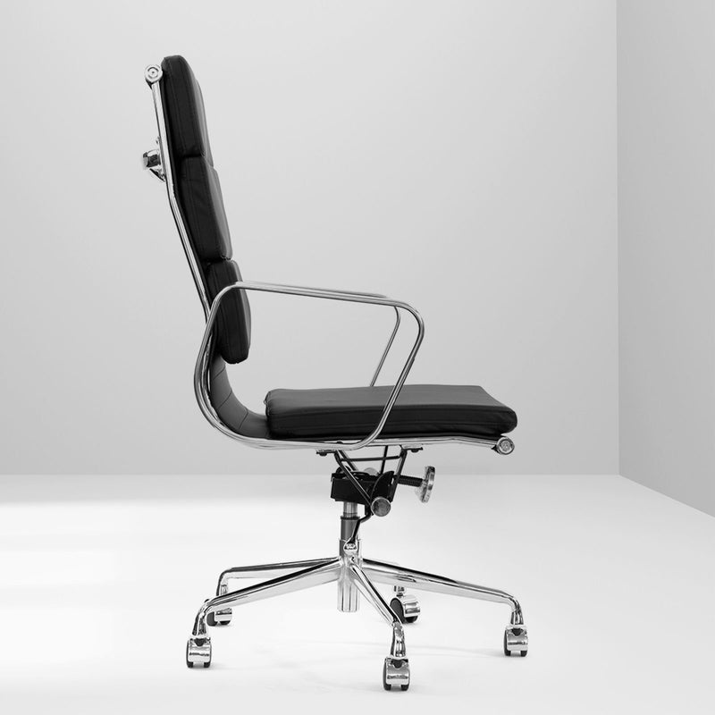 Milano Premium Office Executive Computer Chair PU Leather Steel Chrome