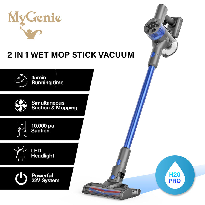 MyGenie H20 PRO Wet Mop 2-IN-1 Cordless Stick Vacuum Cleaner Handheld Recharge