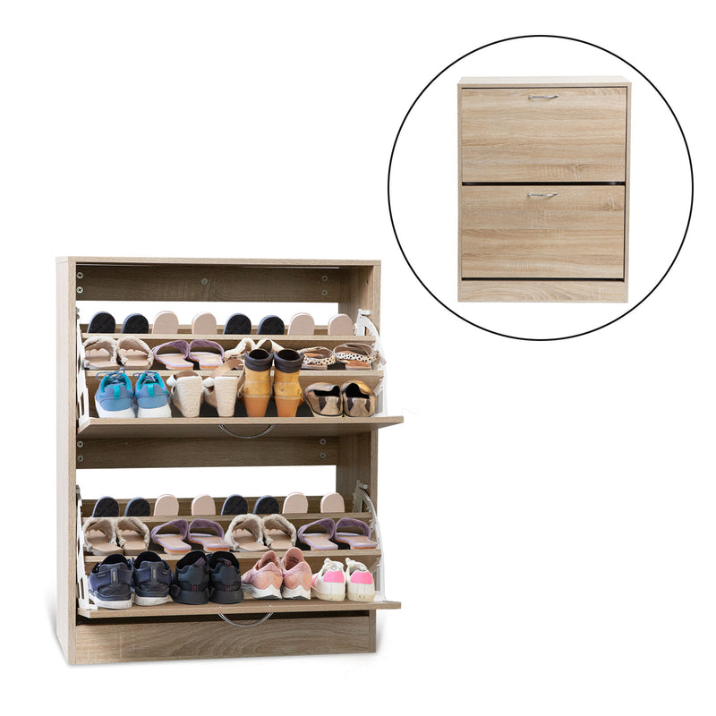 Milano Decor 24 Pair Wooden Shoe Cabinet Drawer Storage