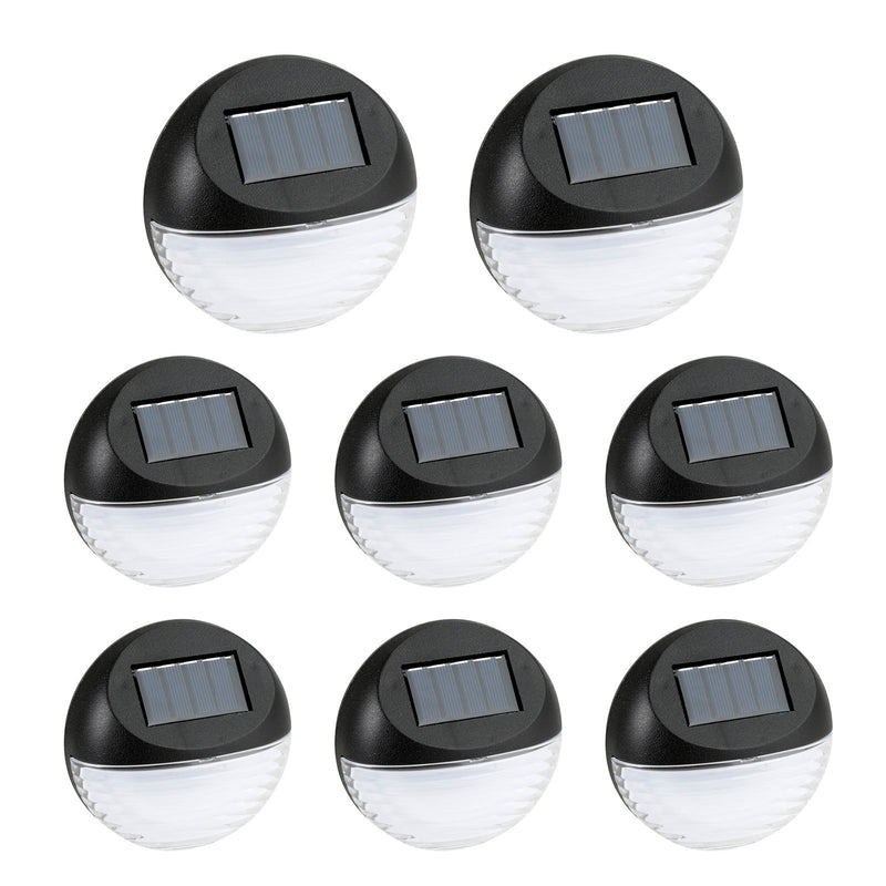 Utmark 8 Pack Round Solar LED Solar Fence Lights Outdoor Lighting Pathway Wall