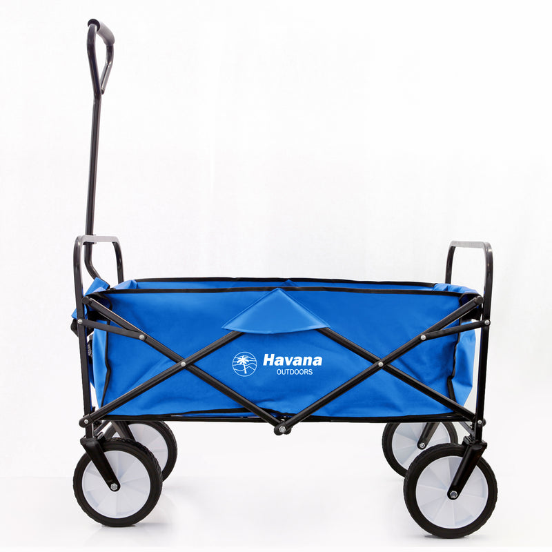 Havana Outdoors Collapsible Beach Trolley Garden Cart Foldable Picnic Navy