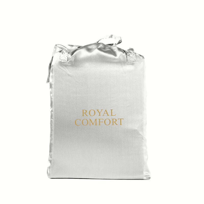 Royal Comfort Satin Sheet Set 3 Piece Fitted Sheet Pillowcase Soft Silky Smooth