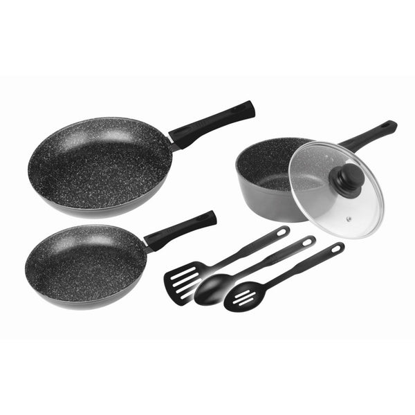 Stonewell 7 Piece Frypan Set with Bonus Utensils Non Stick Cookware