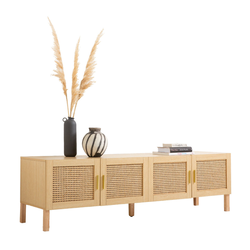 Casa Decor Santiago Rattan Entertainment Unit TV Stand Cabinet Storage