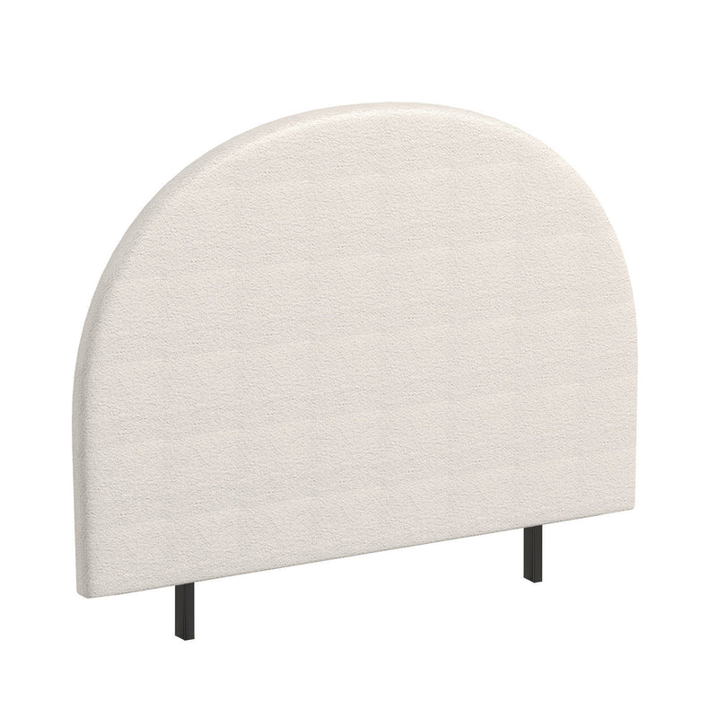 Milano Decor Ariana Curved Boucle Bedhead Headboard Upholstered Cushioned White