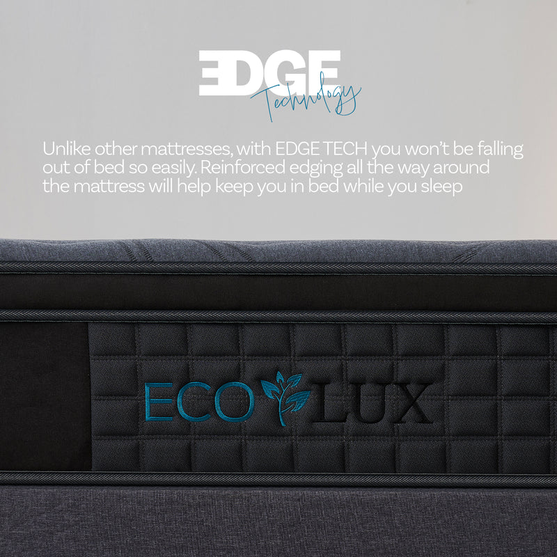 Eco Luxe Euro Top 7-Zone Pocket Spring Mattress Plush Edge Support Medium Firm