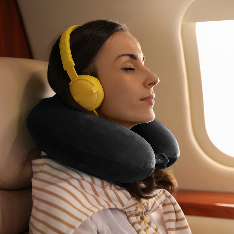 Milano Decor Memory Foam Travel Neck Pillow With Clip Cushion Support Soft